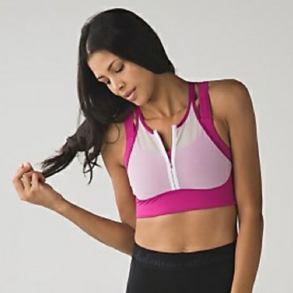 Lululemon Pink Workout Bra - Picture 1 of 4